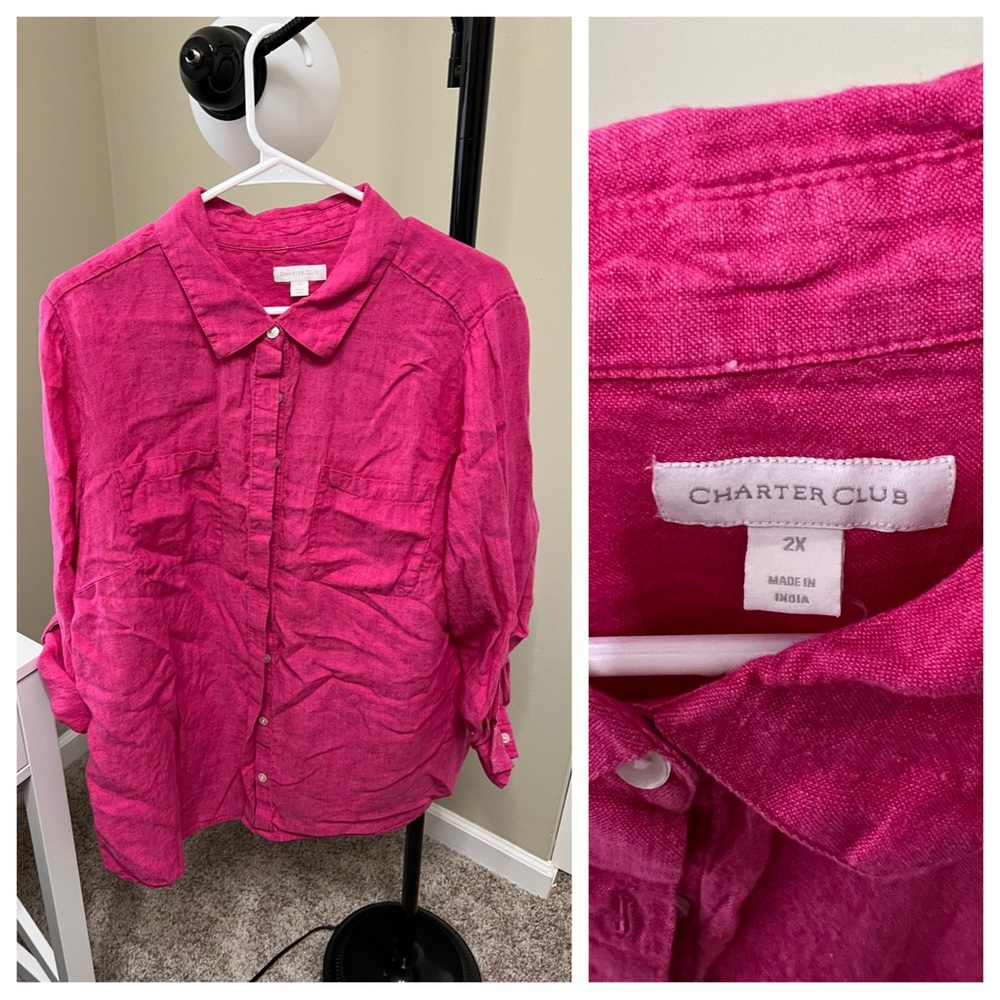 Linen button down